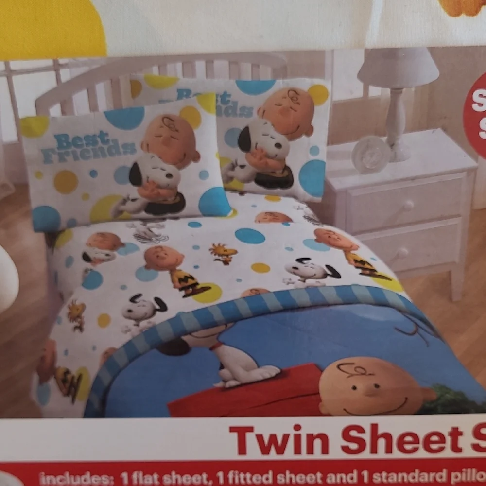 Blue Sky The Peanuts Movie Twin Sheet Set Woodstock Charlie Brown Snoopy Single